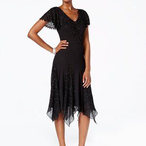 NWT J Kara Beaded Midi Dress, Sz 14P